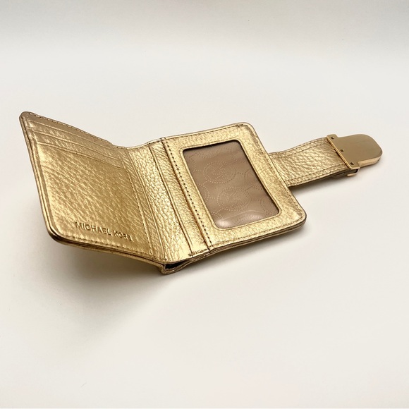 Michael Kors Metallic Gold Leather Wallet - Picture 2 of 10